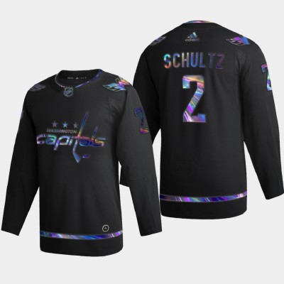 Washington Washington Capitals #2 Justin Schultz Men's Nike Iridescent Holographic Collection NHL Jersey Black